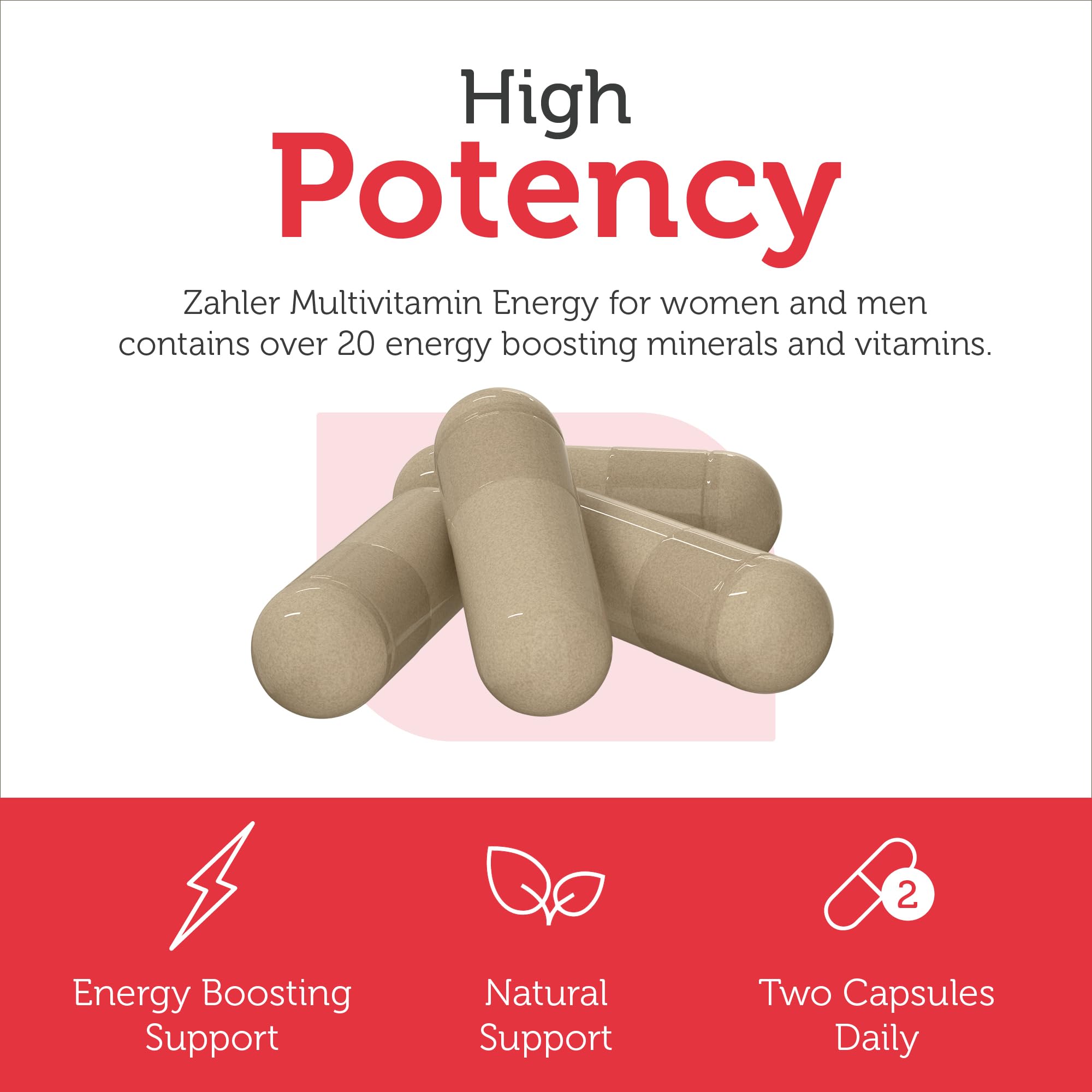 Zahler Multivitamin Energy side view of the bottle