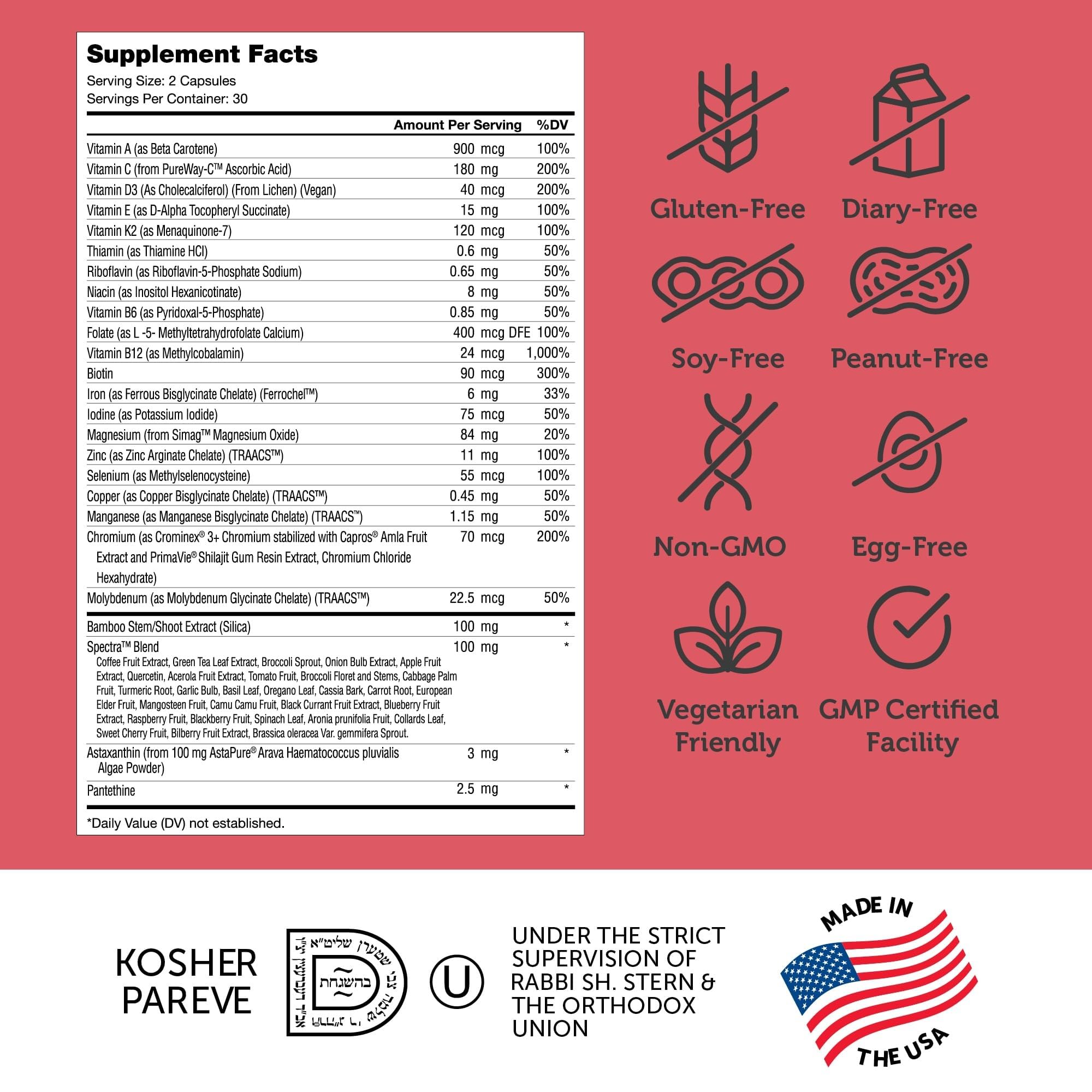 Zahler Multivitamin for Women and Men with fruits and vegetables