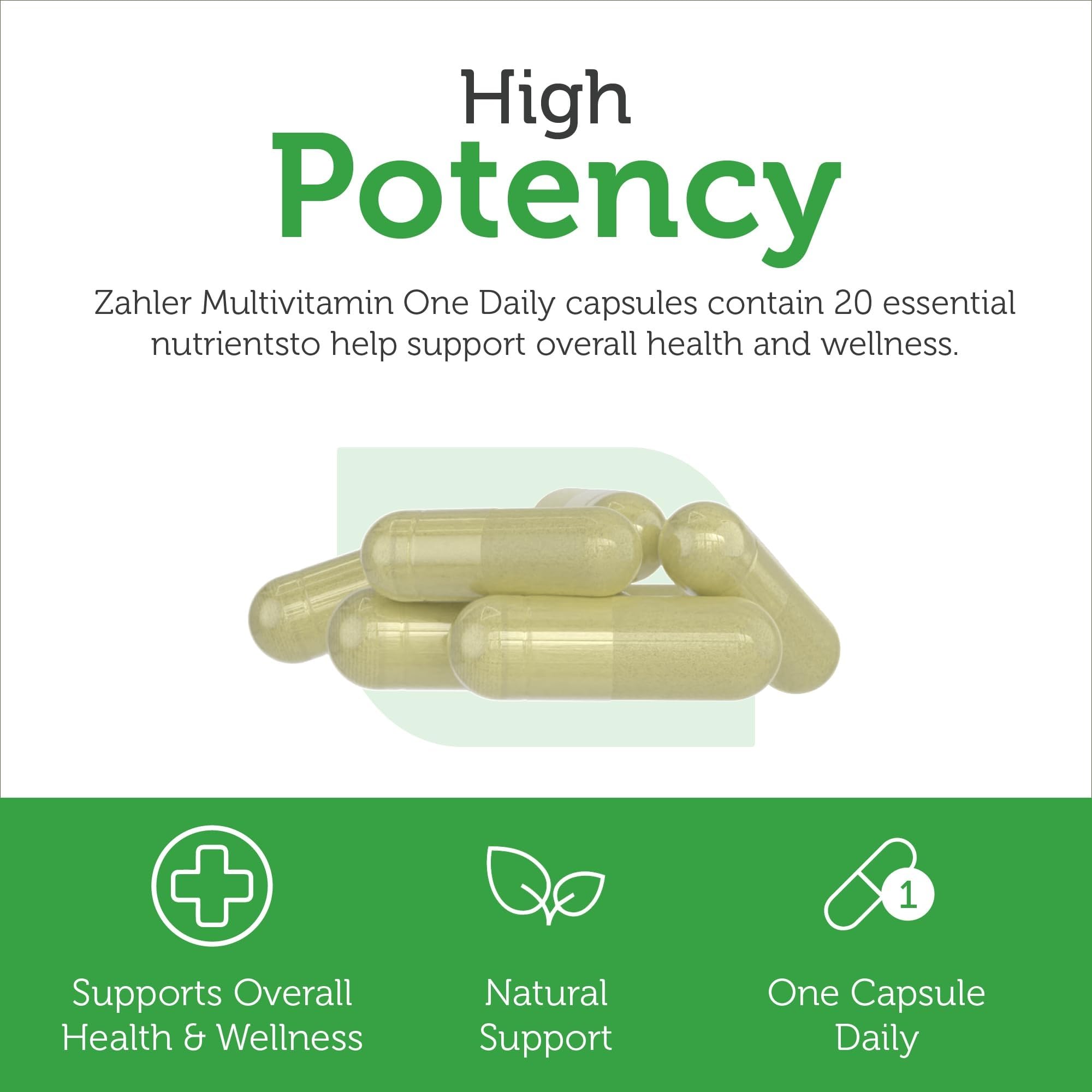 Zahler Multivitamin One Daily back view of packaging