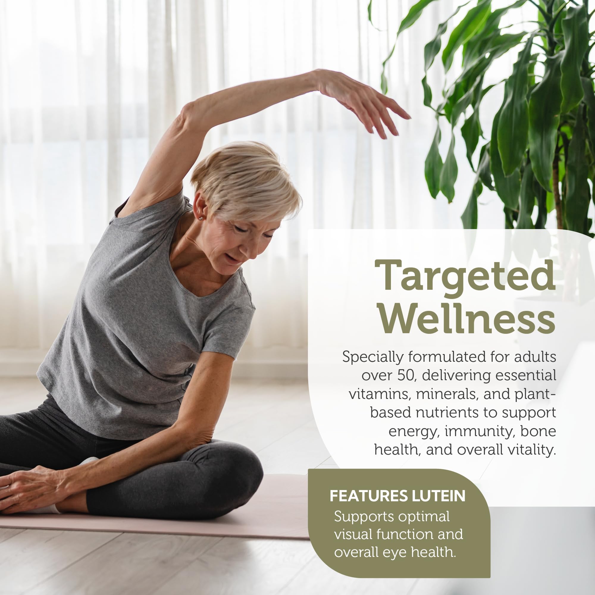 Zahler Multivitamins for Seniors capsules on a wooden table