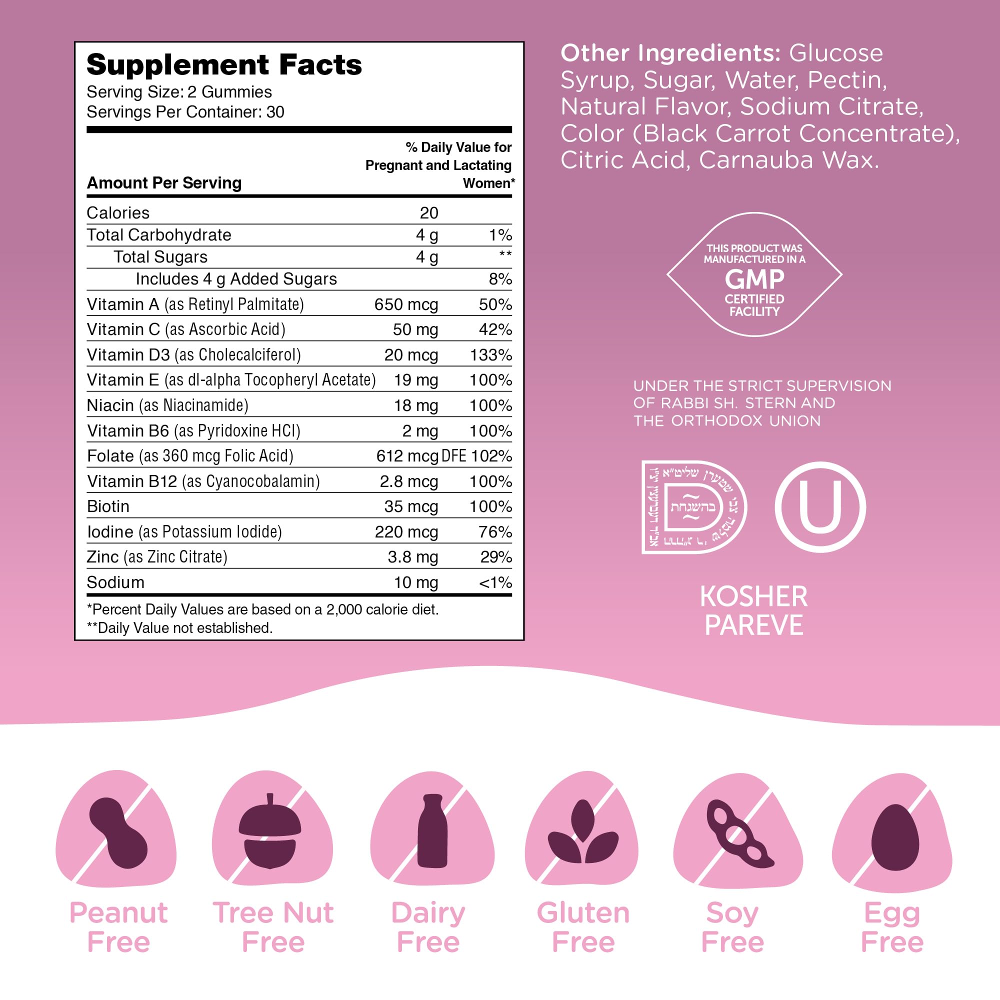 Zahler Prenatal Gummies with a measuring spoon