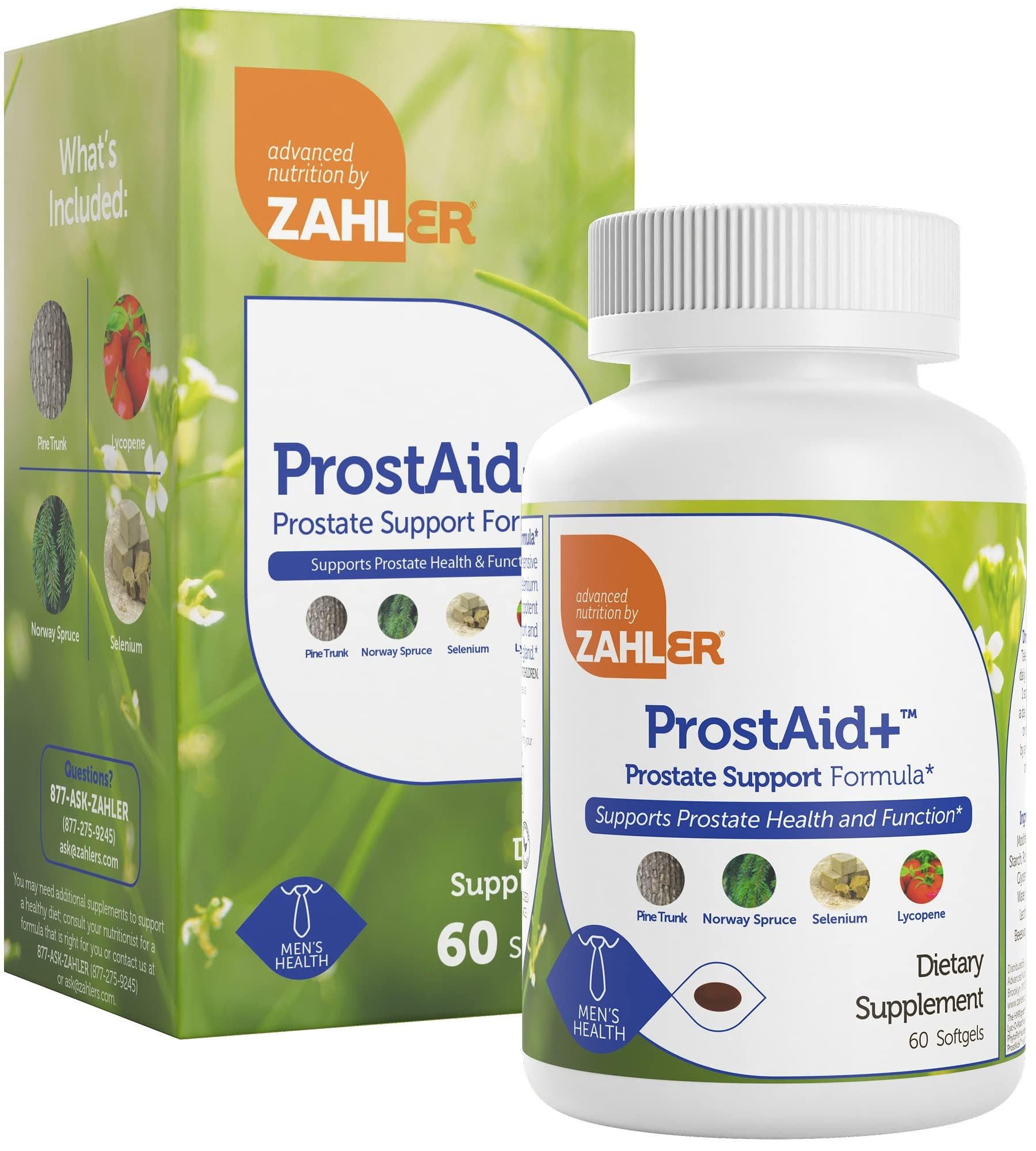 Zahler Prostaid+ supplement in hand for scale