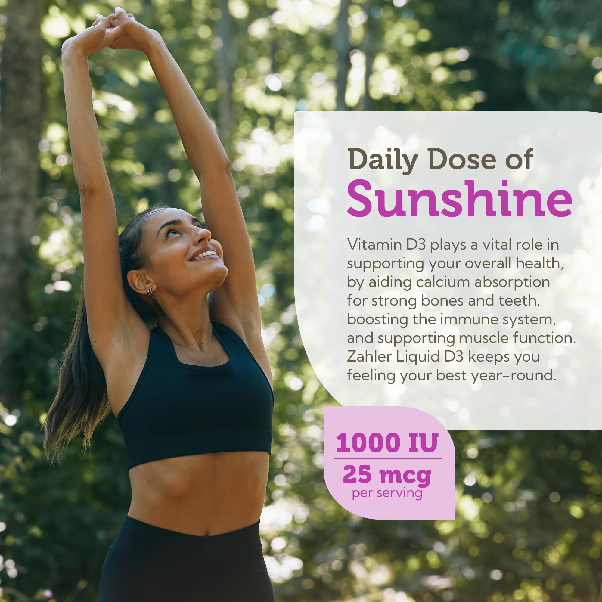 Zahler Vitamin D3 1000 IU Liquid Drops back label