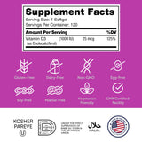 Zahler Vitamin D3 1000 IU Softgels back view with ingredients