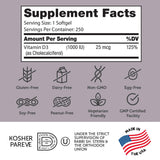 Zahler Vitamin D3 1000 IU Softgels side view