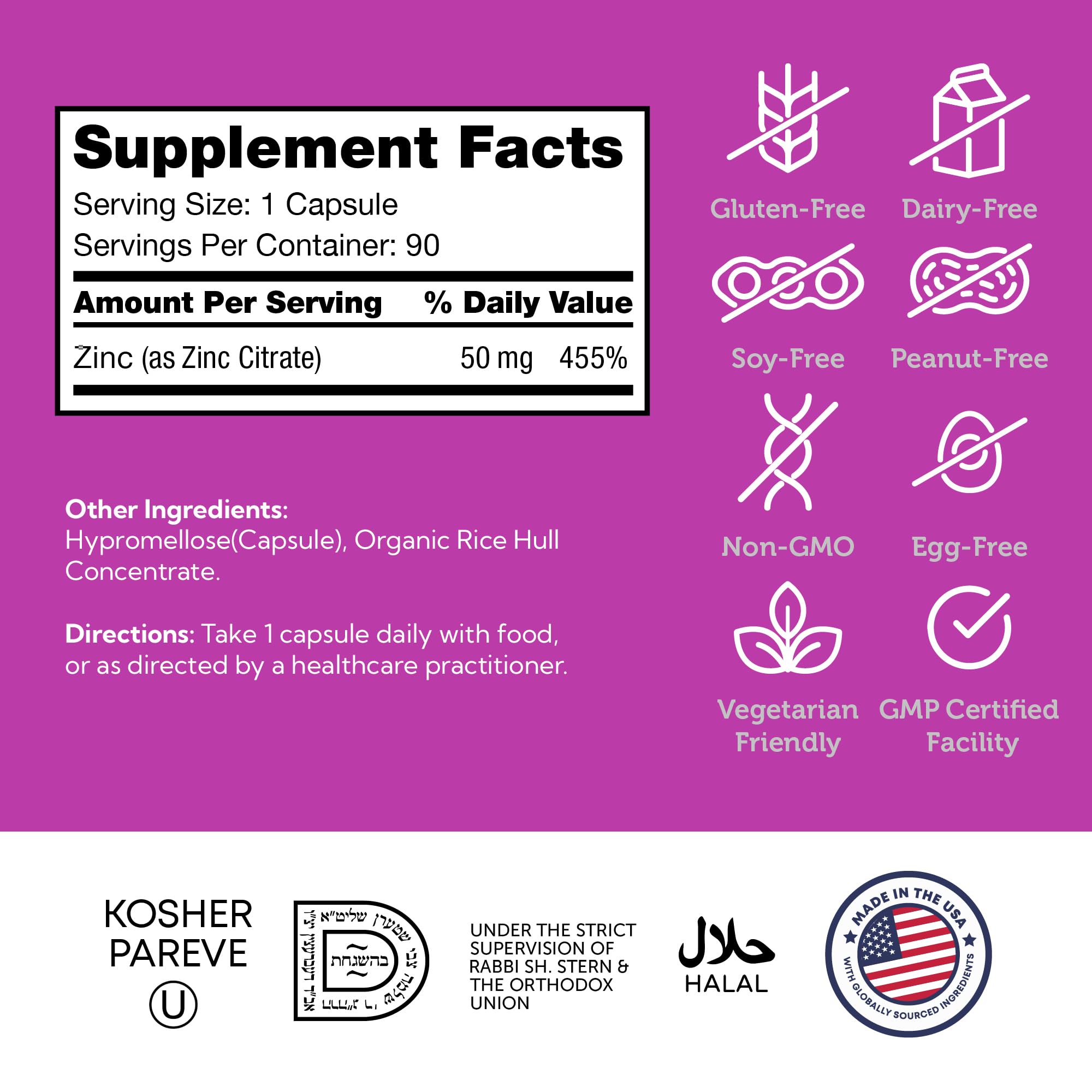 Zahler Zinc Capsules 50mg with measuring spoon