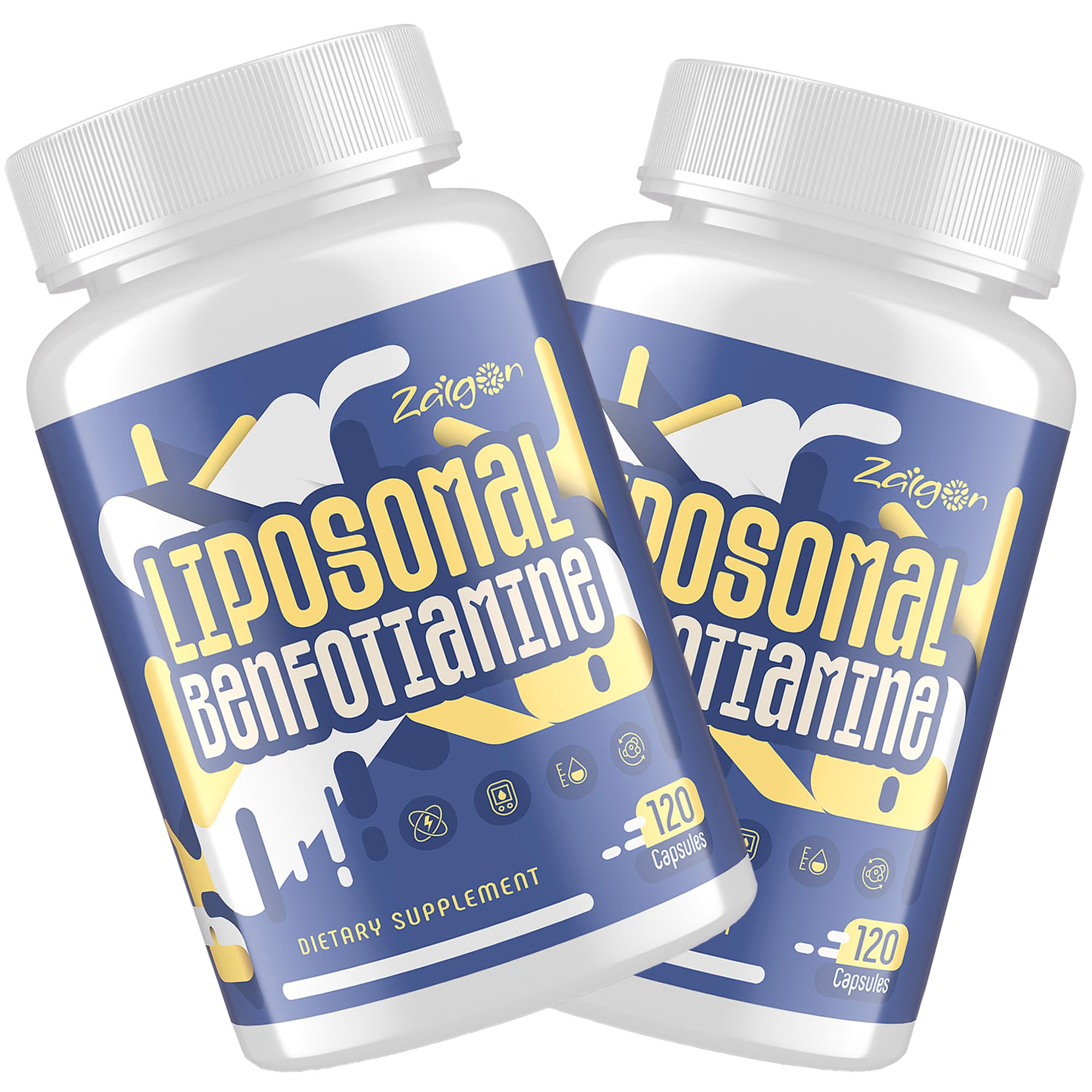 Zaigon Benfotiamine 600mg supplement bottle front view