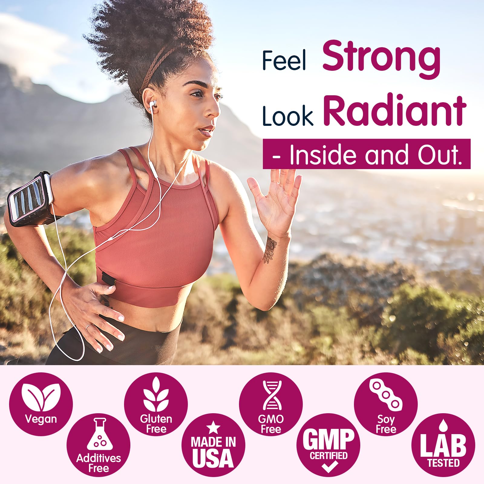 Zaigon blended vitamin supplement alongside fitness gear