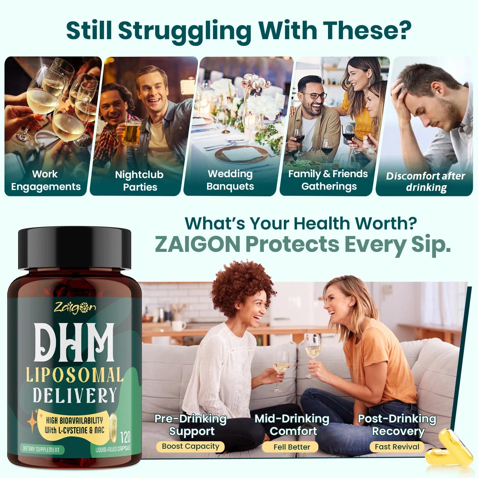 Zaigon Liposomal DHM Complex bottle with label