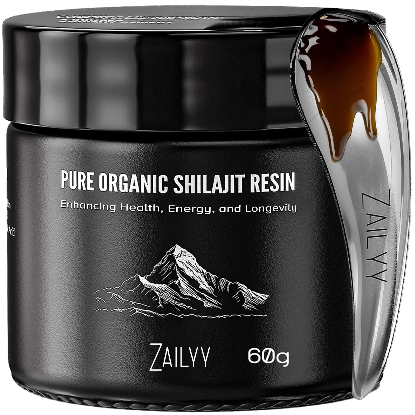 ZAILYY Pure Himalayan Shilajit Resin 80g front view with packaging