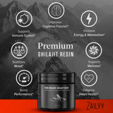 ZAILYY Pure Himalayan Shilajit Resin with ingredients list