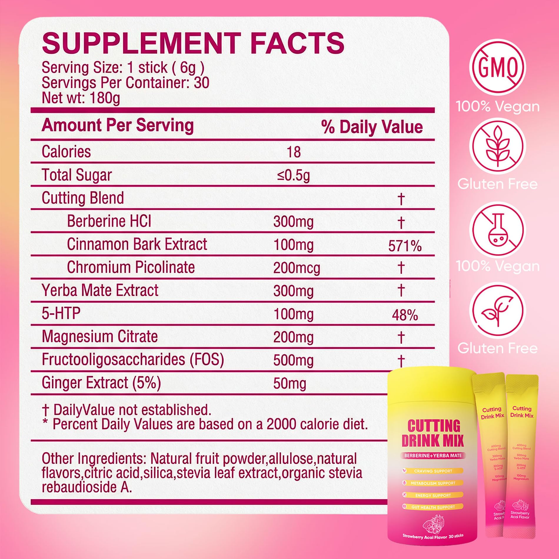 ZALPNUP Plant Based Botanical Drink Mix powder in a glass