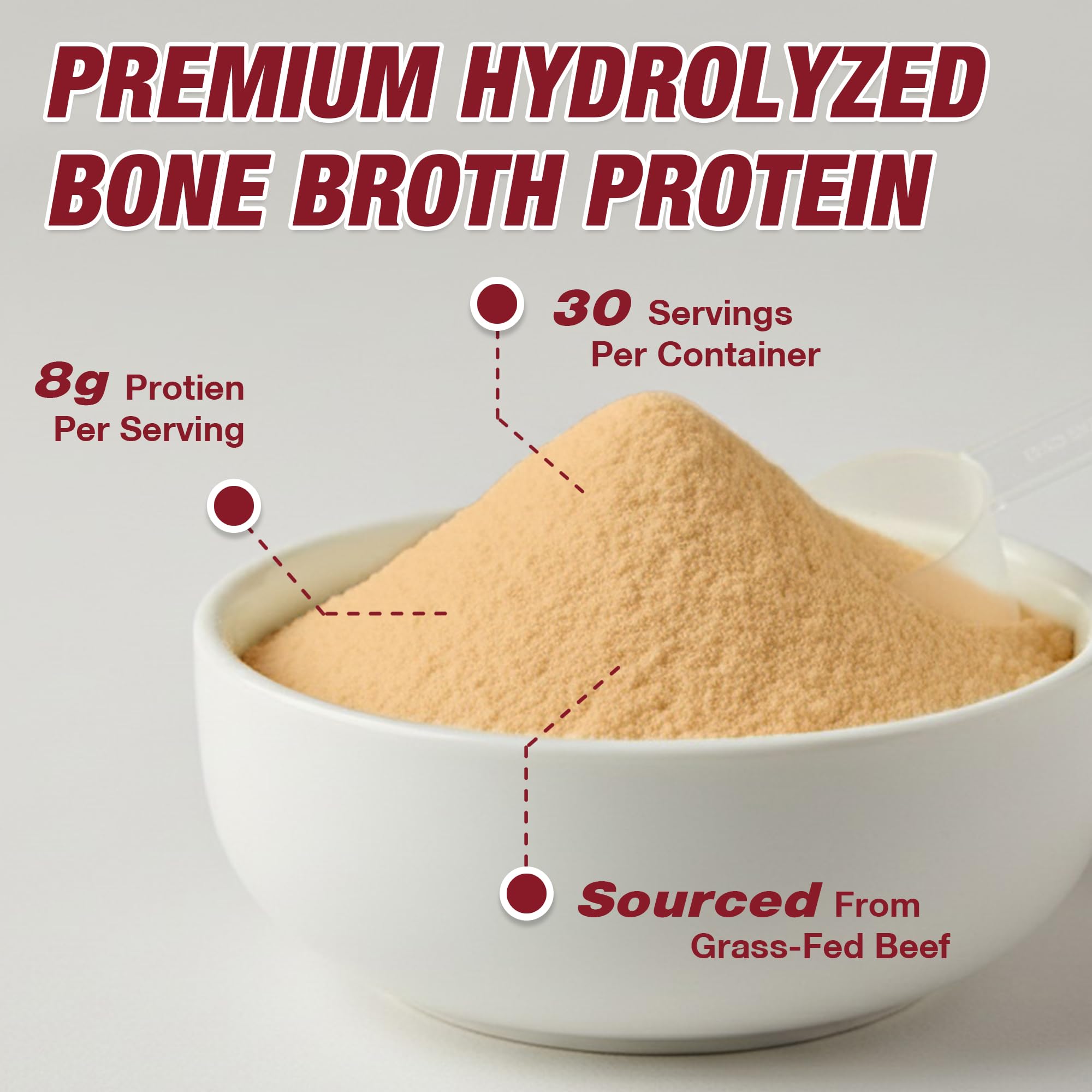 Zammex Collagen Bone Broth Powder 300g in a kitchen setting