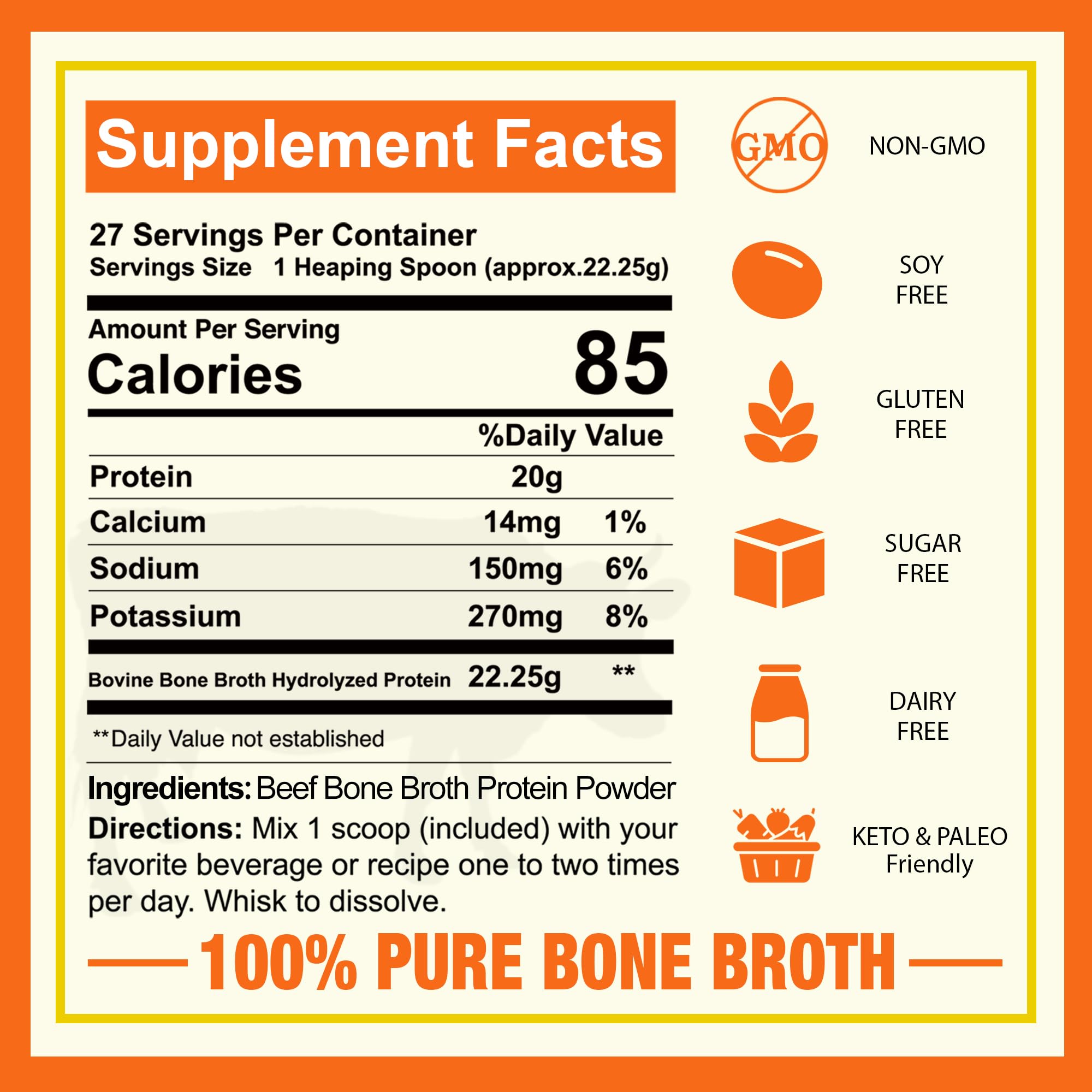 Zammex Collagen Bone Broth Powder packaging side view