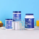Zammex Collagen Peptides 599g in a kitchen setting with smoothie