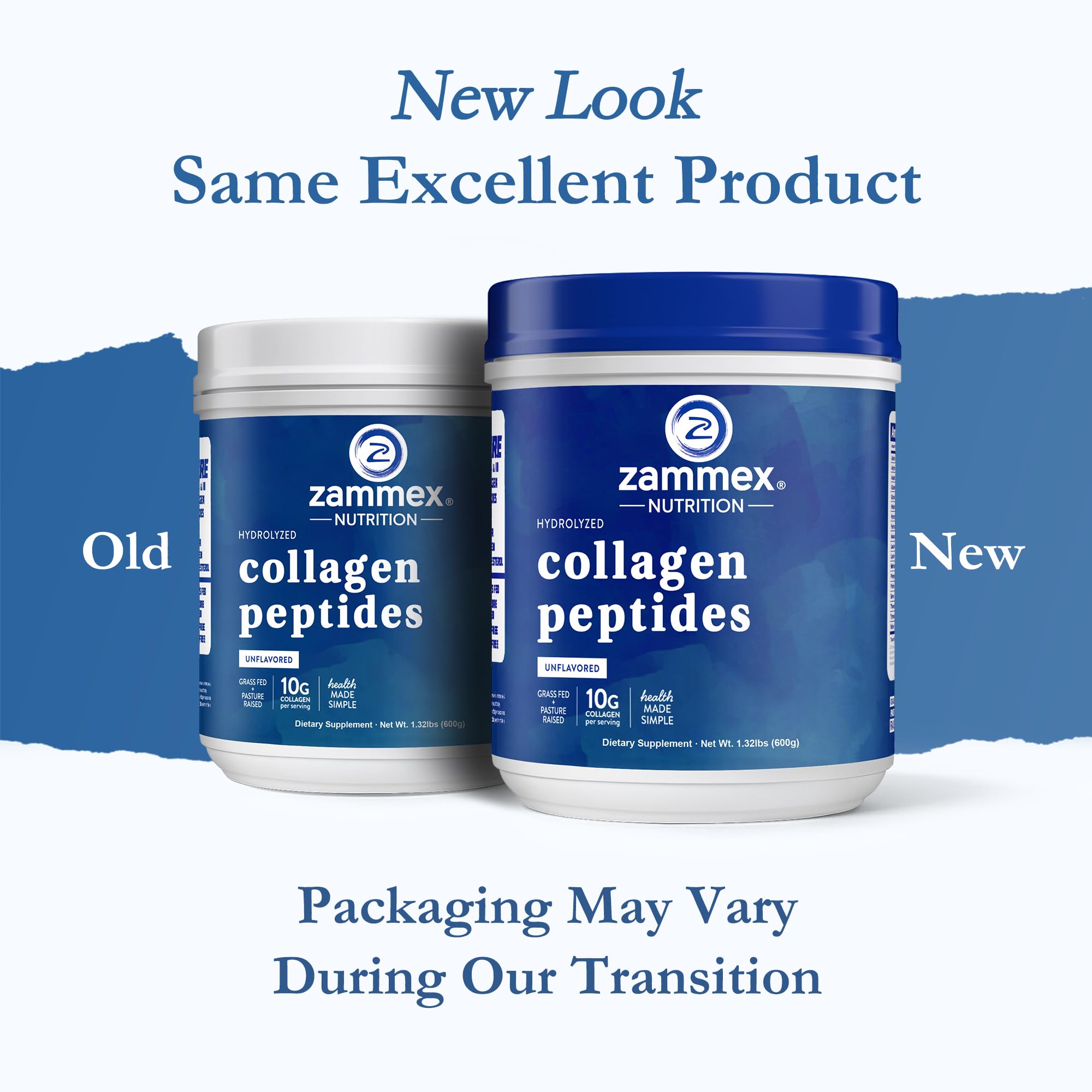 Zammex Collagen Peptides 599g scoop for easy measurement