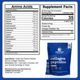 Zammex Collagen Peptides Powder packet with nutritional information