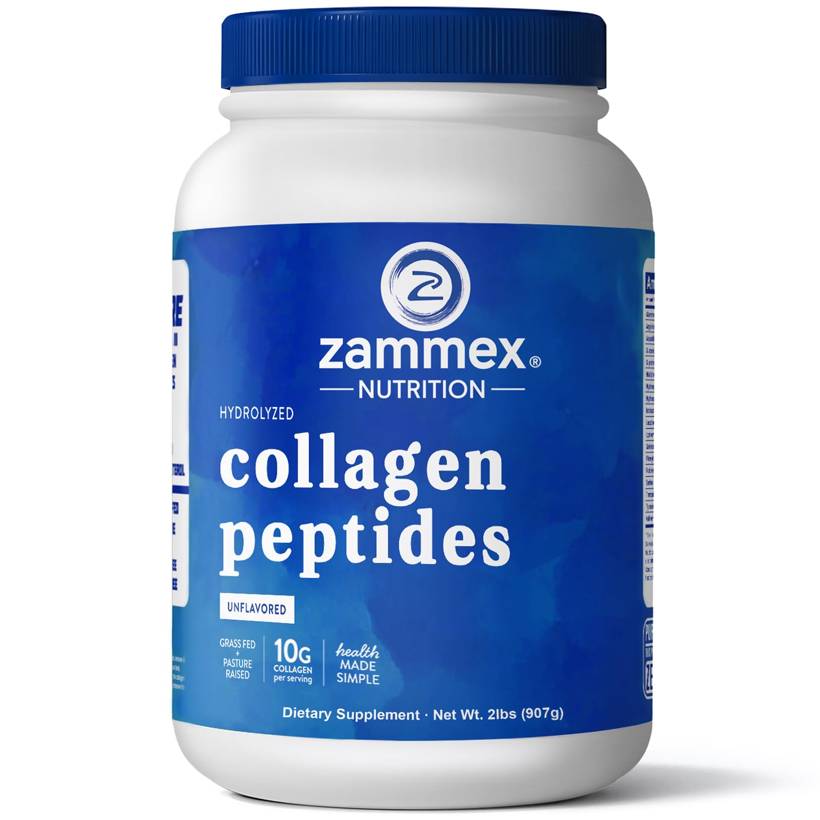 Zammex Hydrolyzed Collagen Peptides 907g front view