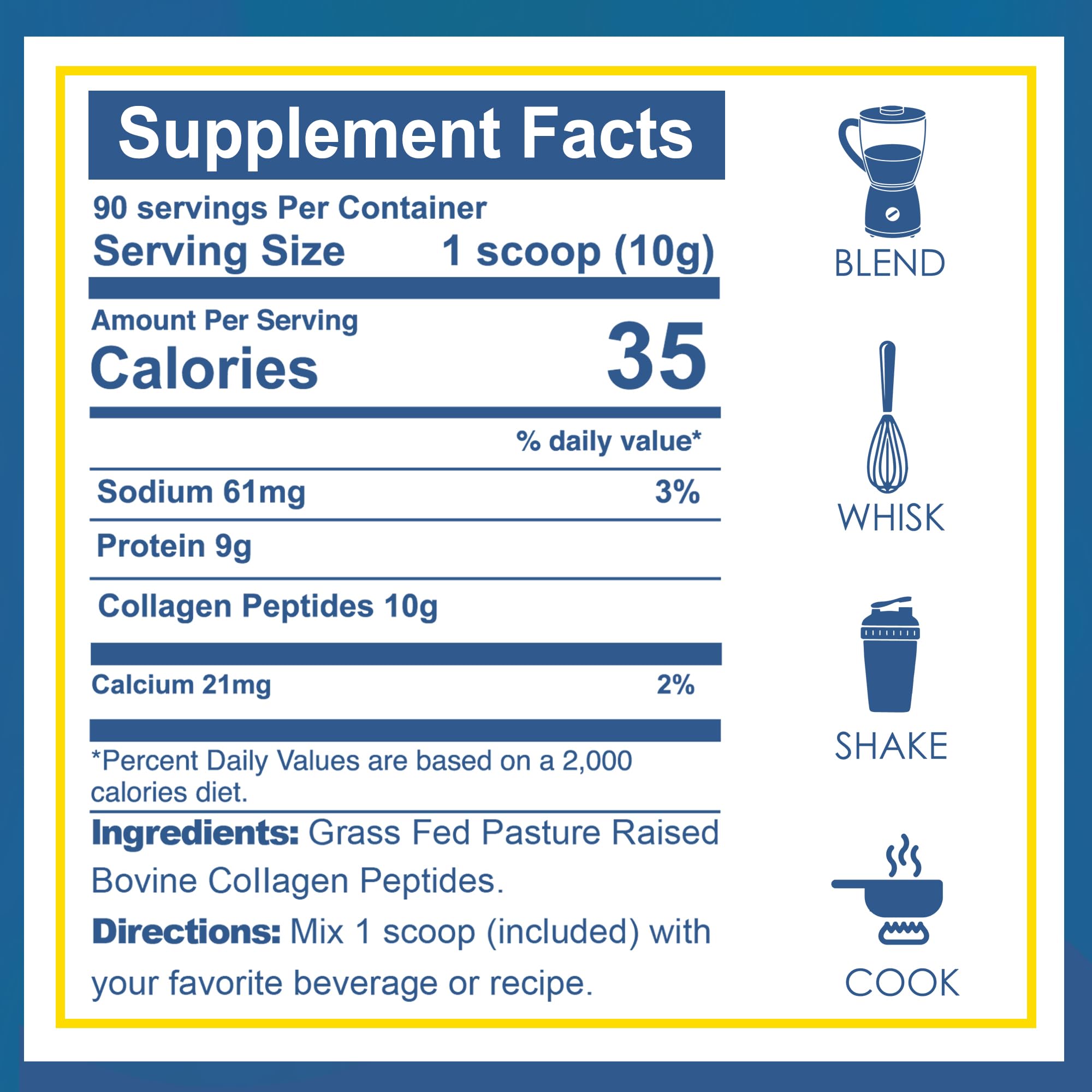 Zammex Hydrolyzed Collagen Peptides packaging side view