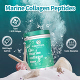 Zammex Marine Collagen Peptides 320g container with measuring spoon