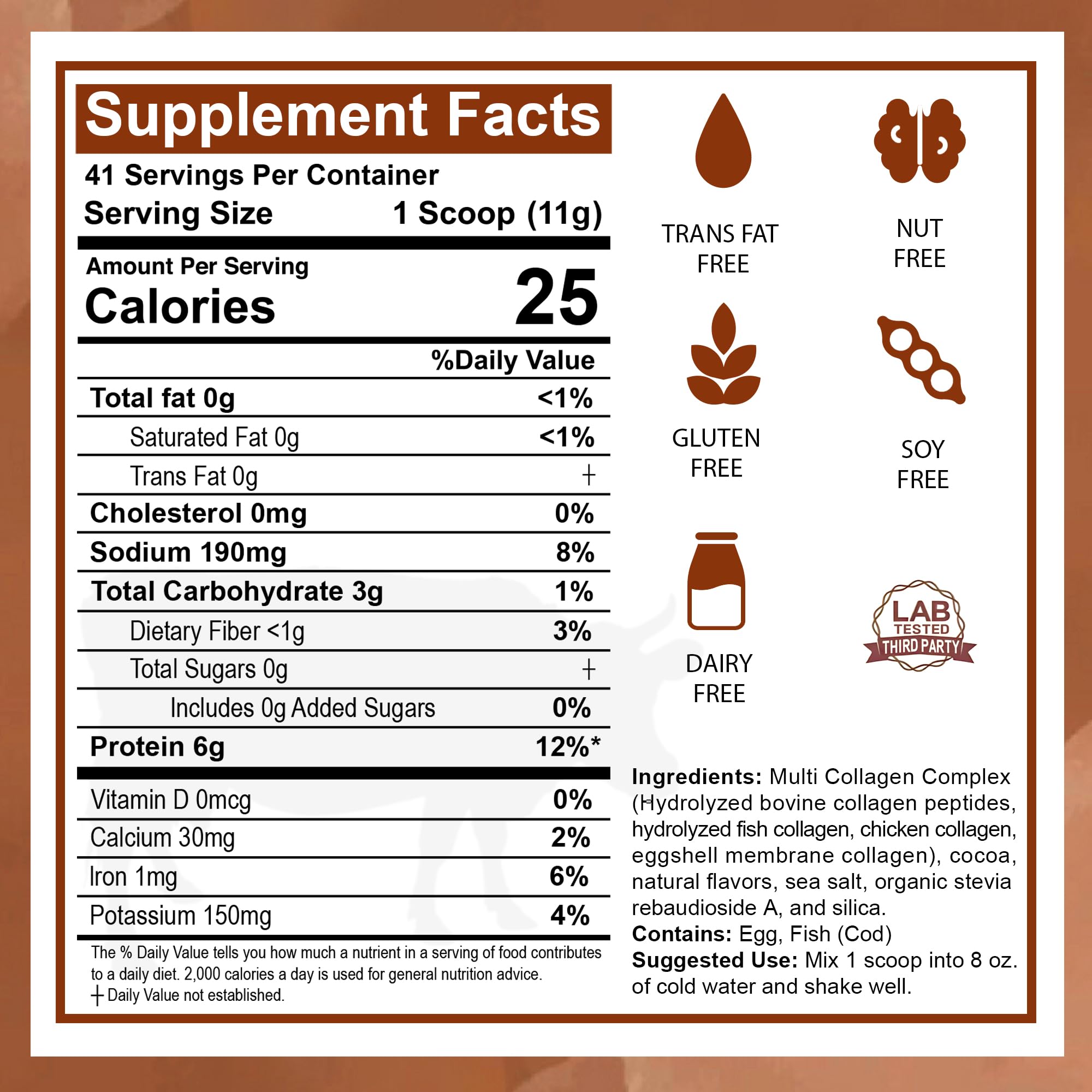 Zammex Multi Collagen Protein Powder 595g scoop