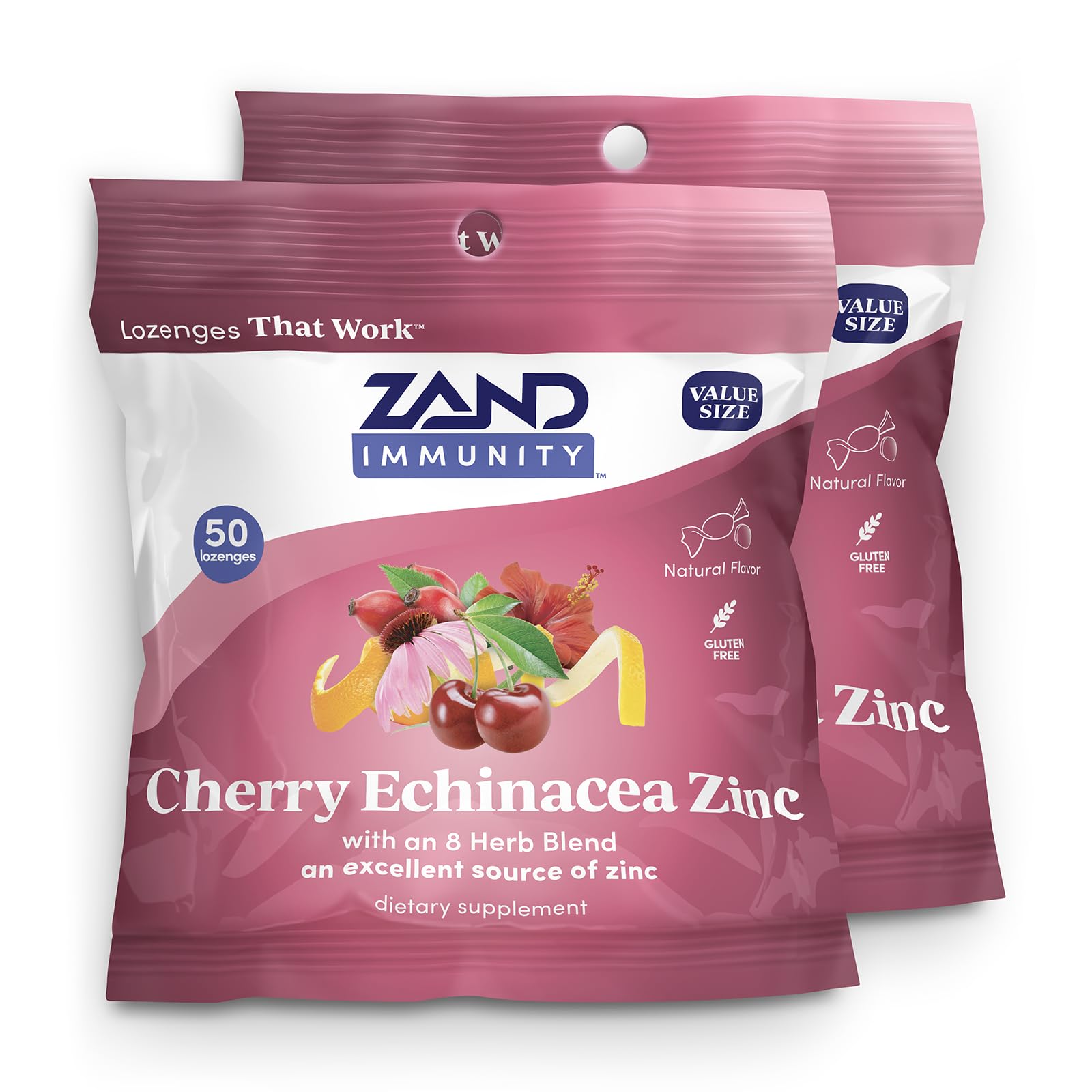 ZAND Cherry Echinacea Zinc Lozenges 5mg front view