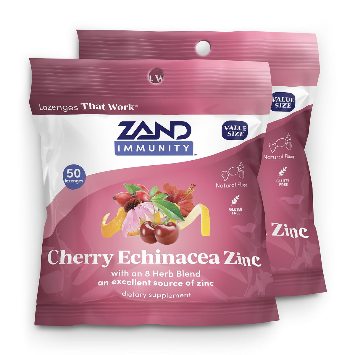 ZAND Cherry Echinacea Zinc Lozenges 5mg front view