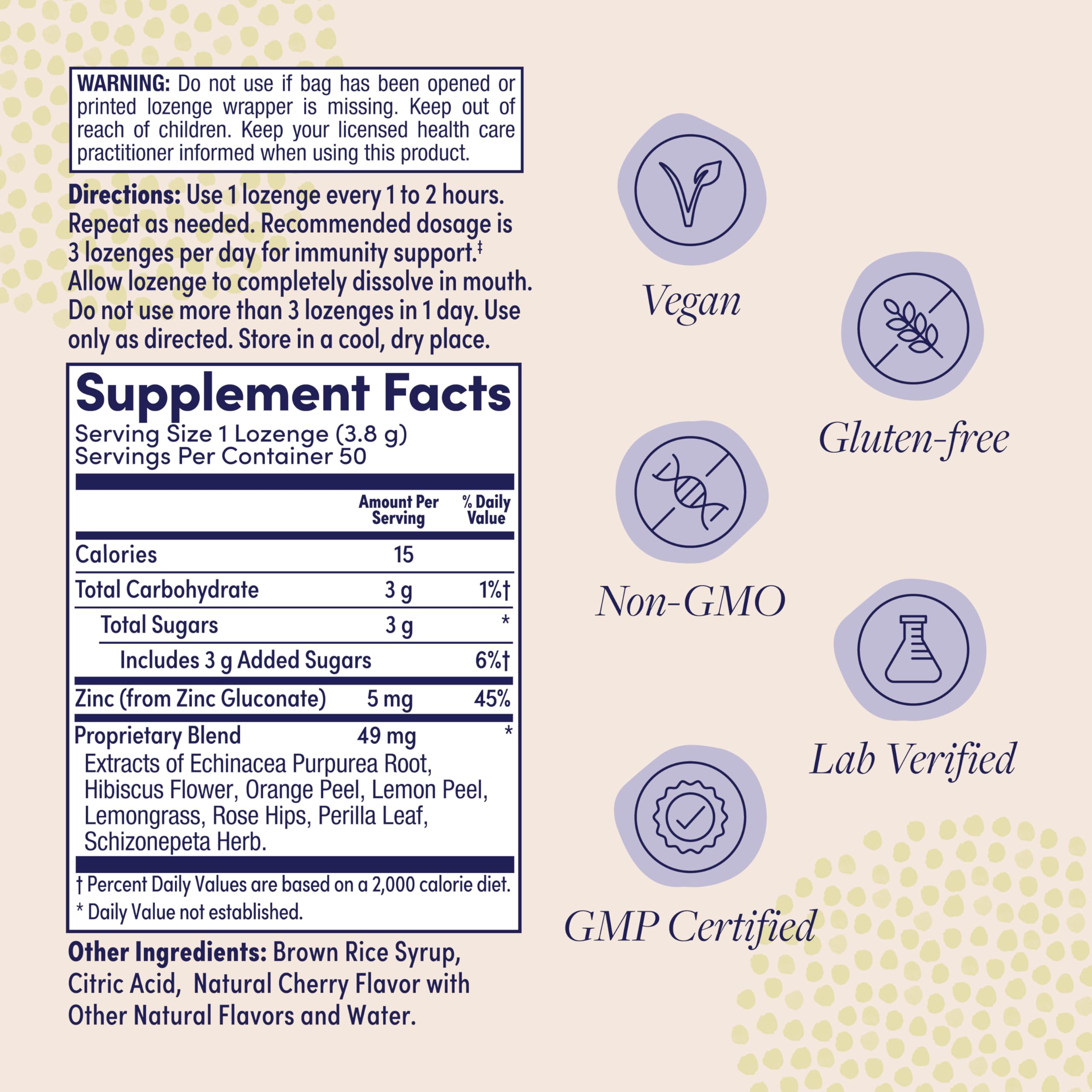 ZAND Cherry Echinacea Zinc Lozenges 5mg packaging
