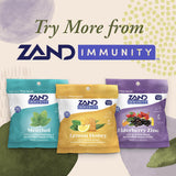 ZAND daily wellness Lozenges displayed with a cup of tea