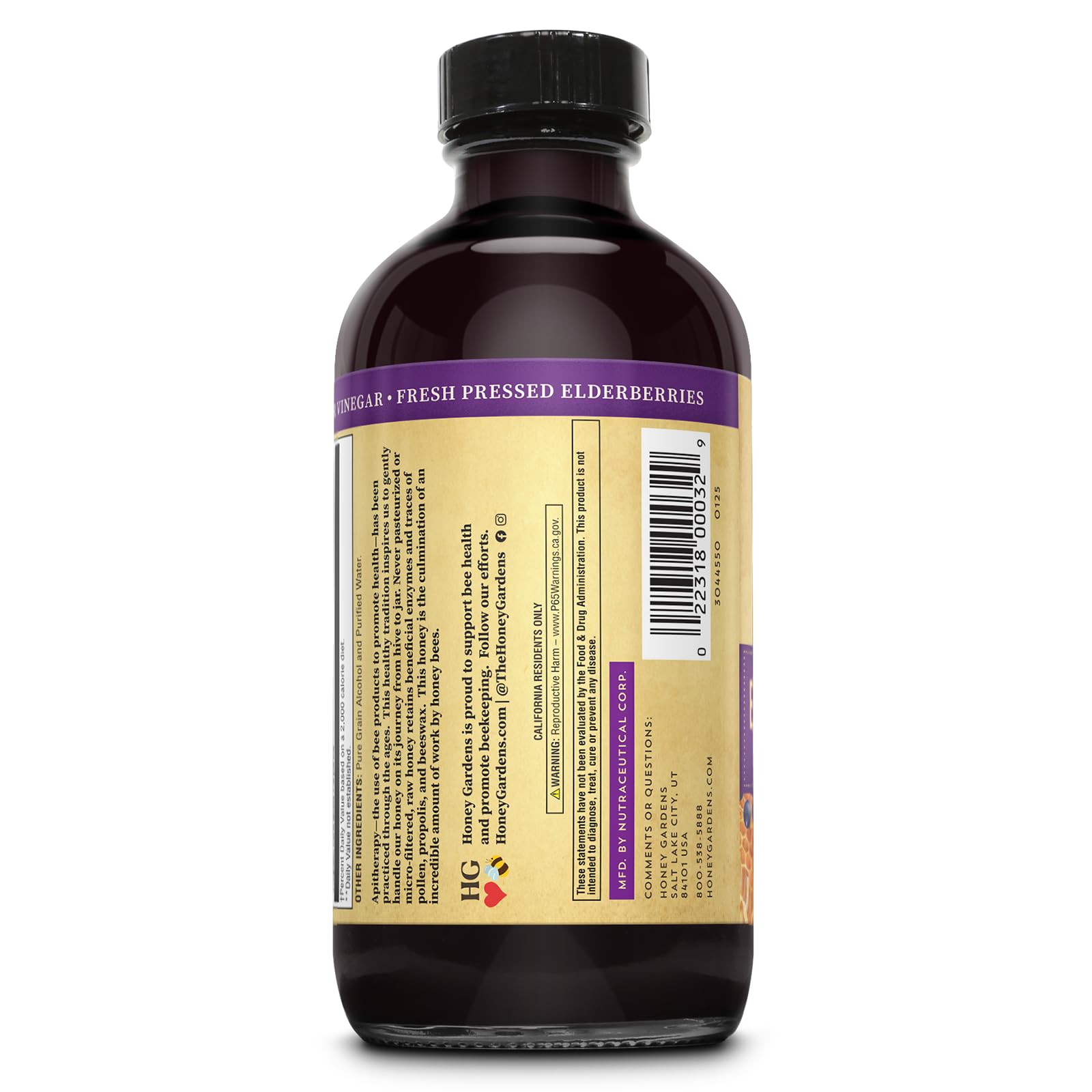 ZAND Elderberry Syrup 481g with a teaspoon for serving