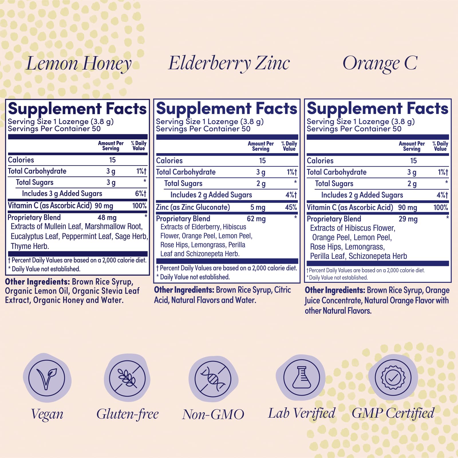 ZAND Lemon Honey lozenge close-up