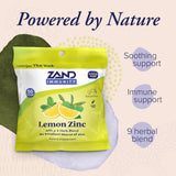 ZAND Lemon Zinc Lozenges close-up of individual lozenge