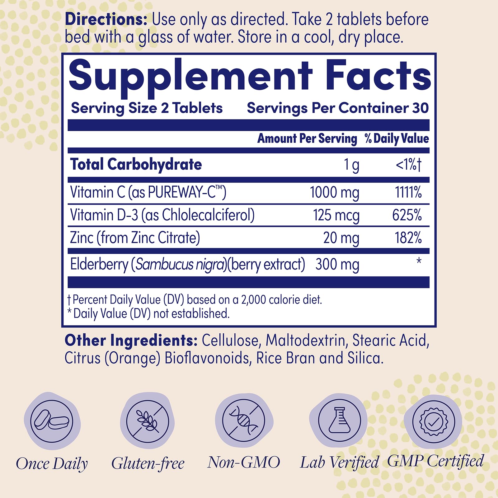 ZAND Super C+ Elderberry supplement side view showing capsules