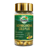 Zandu Ashwagandha Gold Capsules front view with packaging