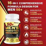Zanleuds Probiotics for Men 50+ bottle with a measuring spoon