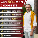 Zanleuds Probiotics for Men 50+ vegetarian capsules close-up