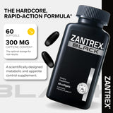 Zantrex Black Fat Burner Supplement side view with softgels