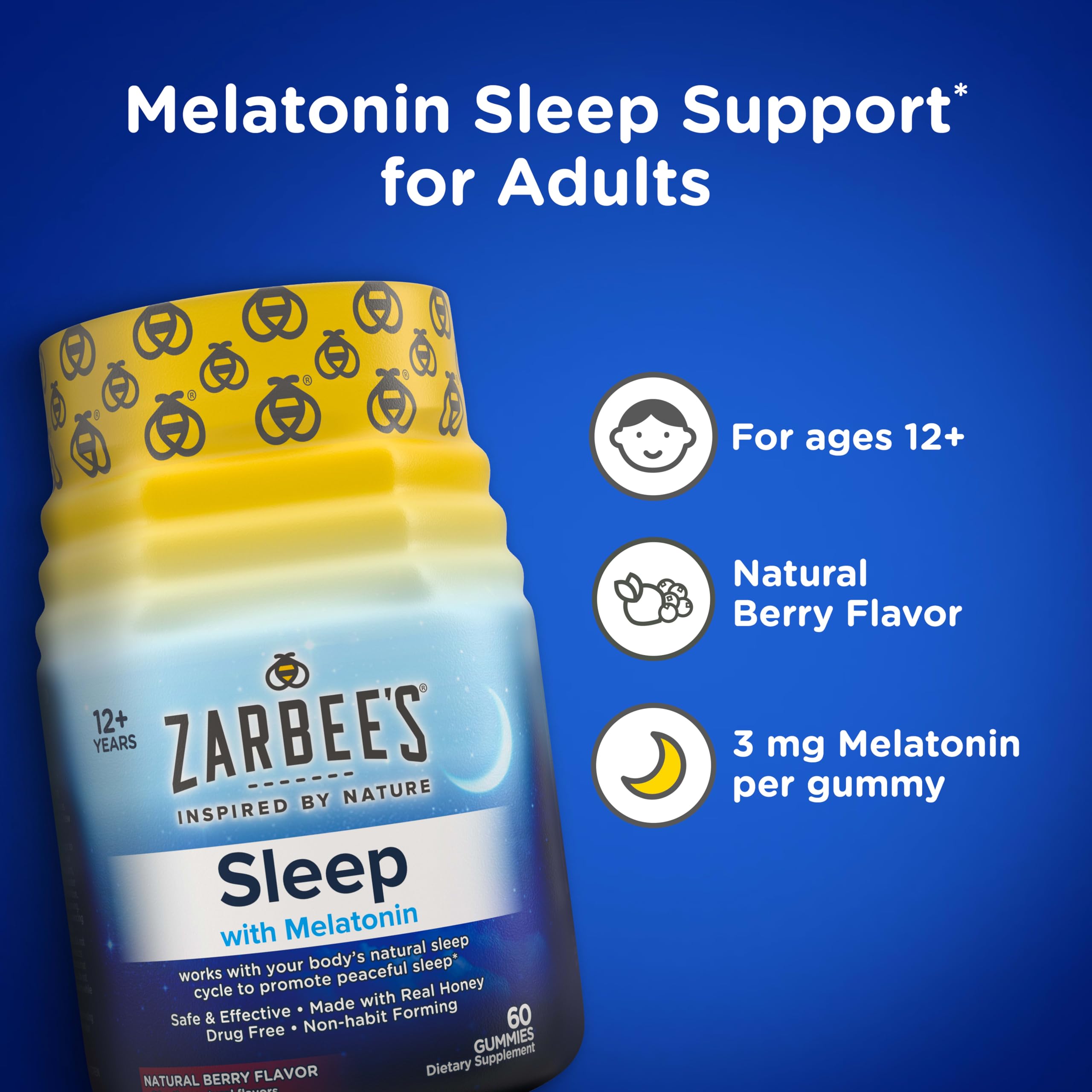 Zarbee's Adult Sleep Gummies 3mg melatonin side view