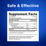 Zarbee's Adult Sleep Gummies 3mg melatonin with a glass of water