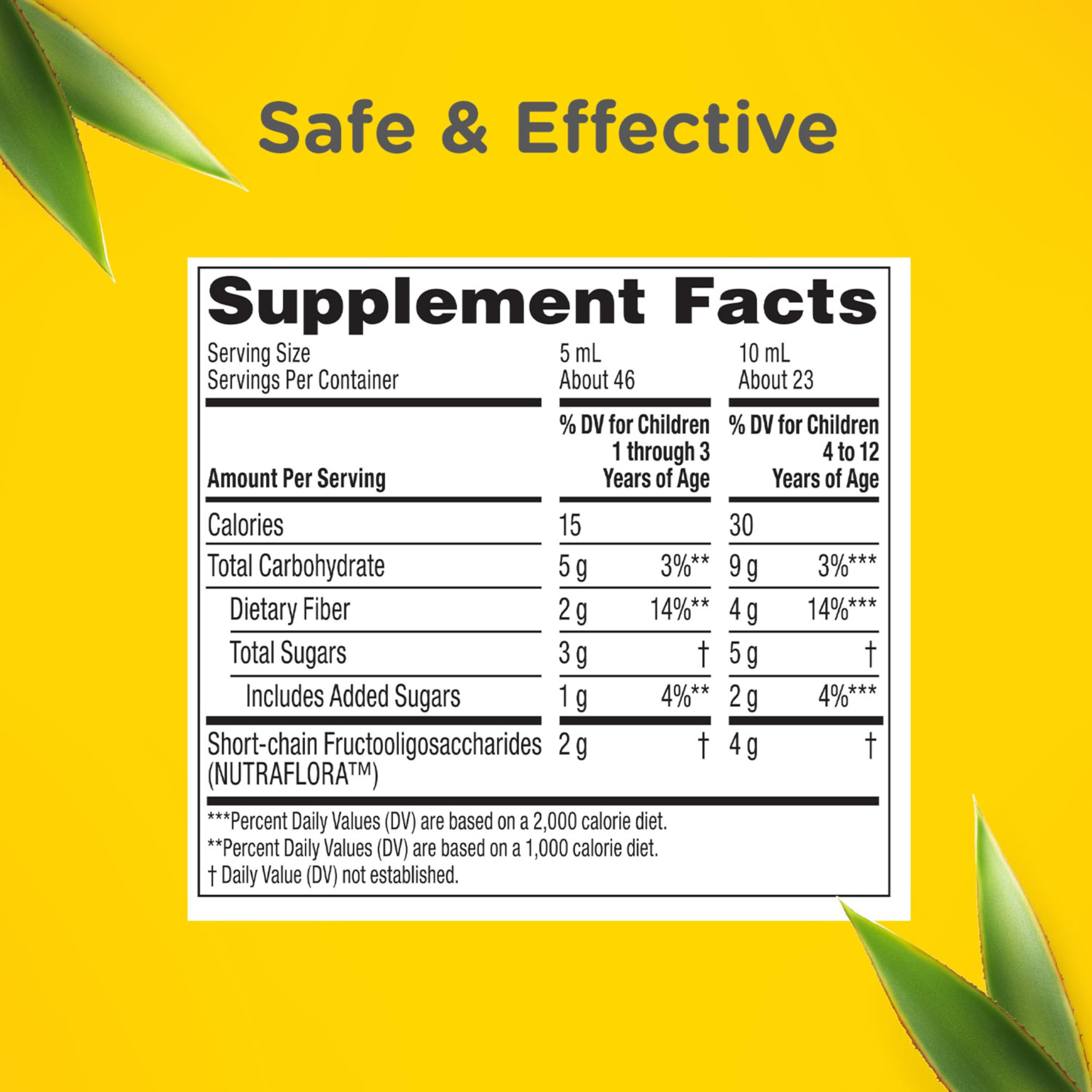 Zarbee's Children's daily Care Prebiotic Fiber Syrup 367g dosage measurement