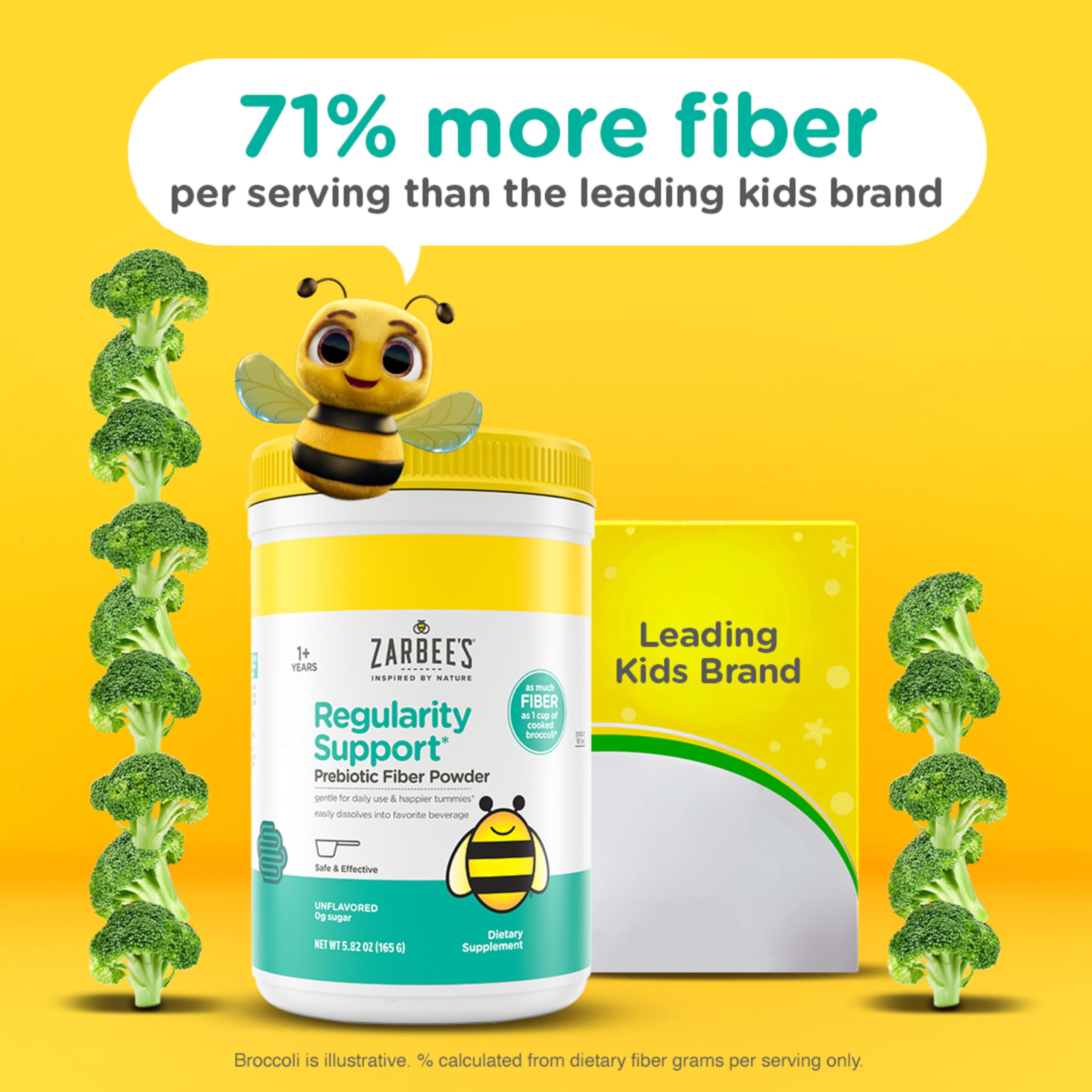 Zarbee's Children's Prebiotic Fiber Powder mixed in a glass of water