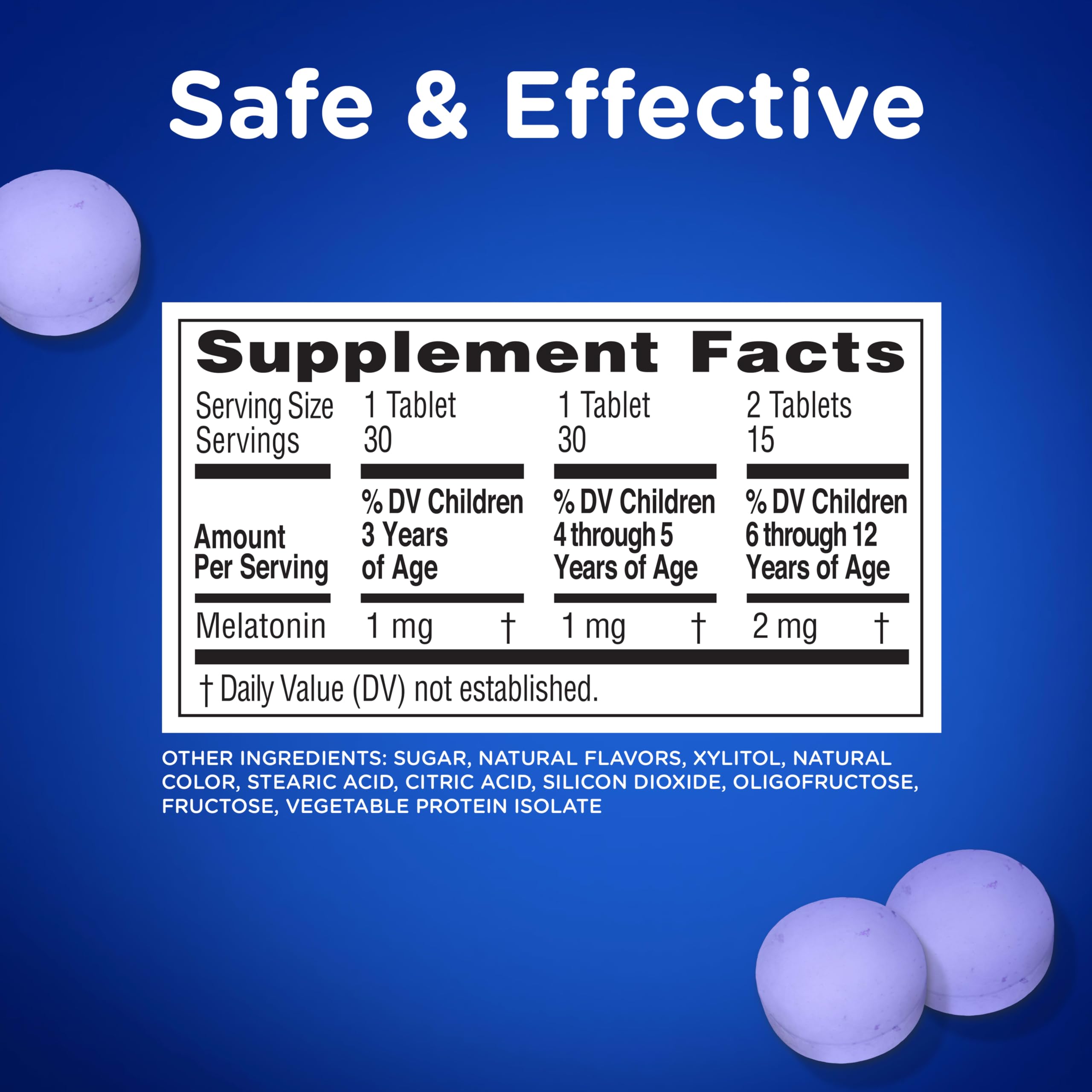Zarbee's Kids Melatonin Chewable Tablets 1mg close-up of tablets