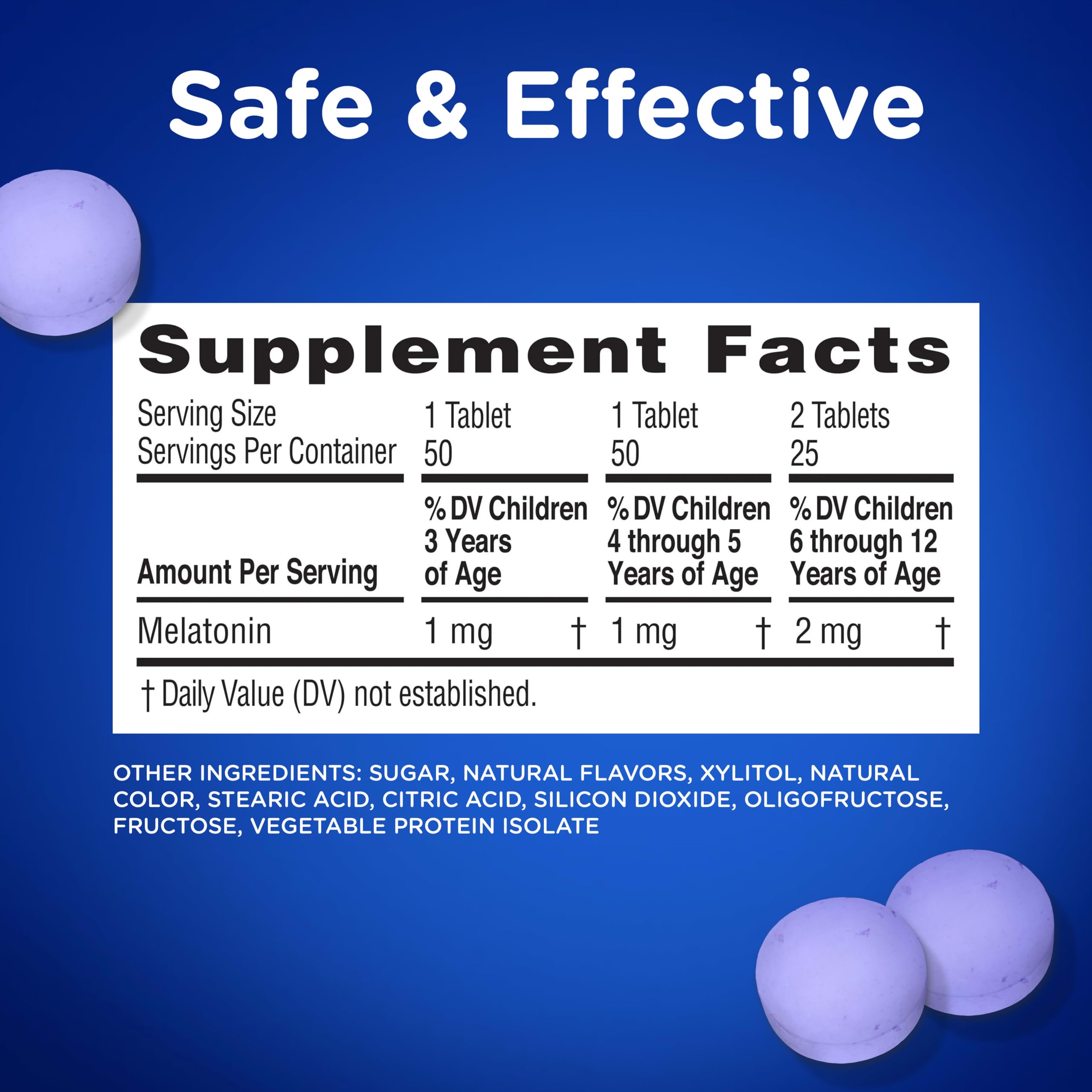 Zarbee's Kids Melatonin Chewable Tablets 1mg ingredients list