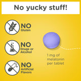 Zarbee's Kids Melatonin Chewable Tablets 1mg with a grape background