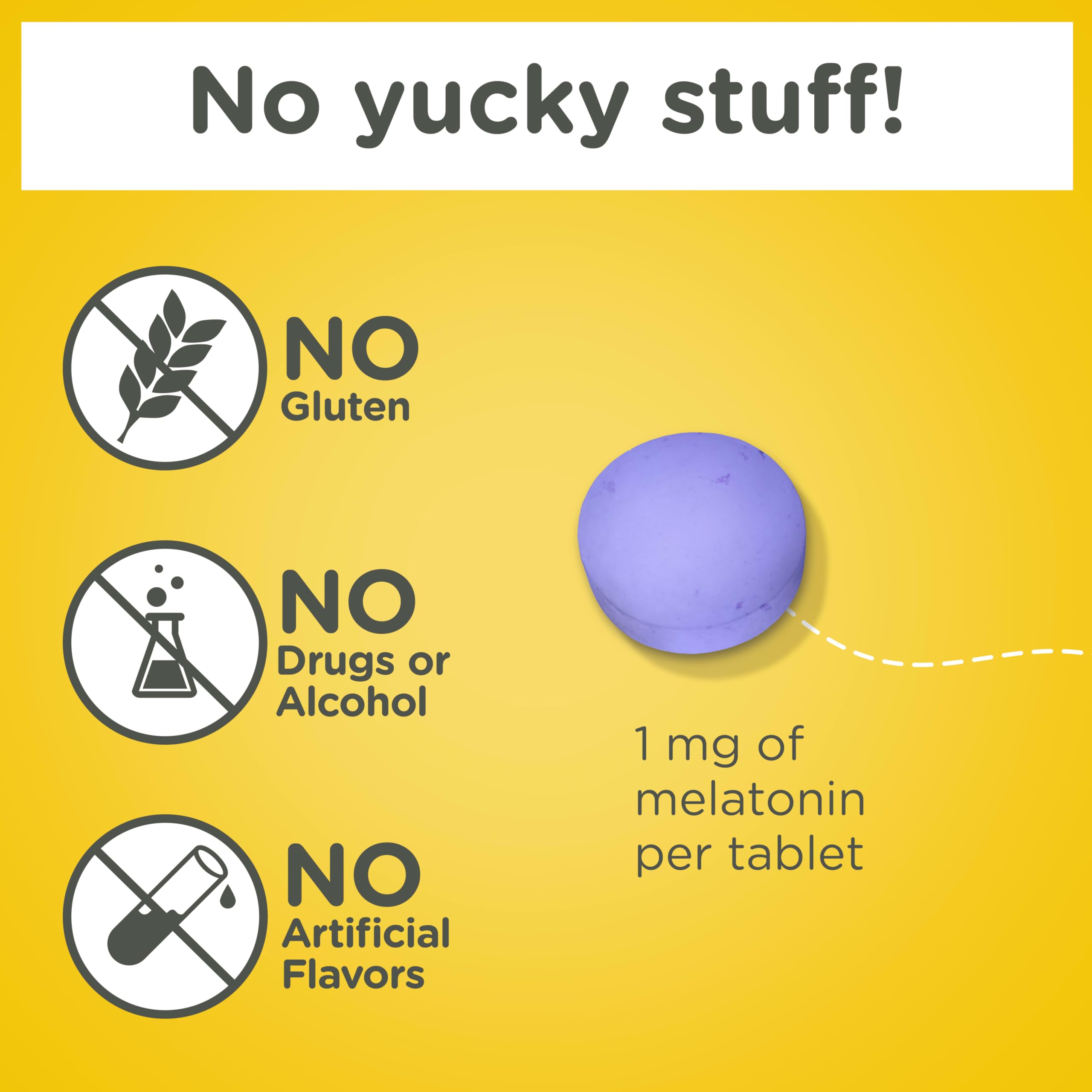 Zarbee's Kids Melatonin Chewable Tablets 1mg with a grape background