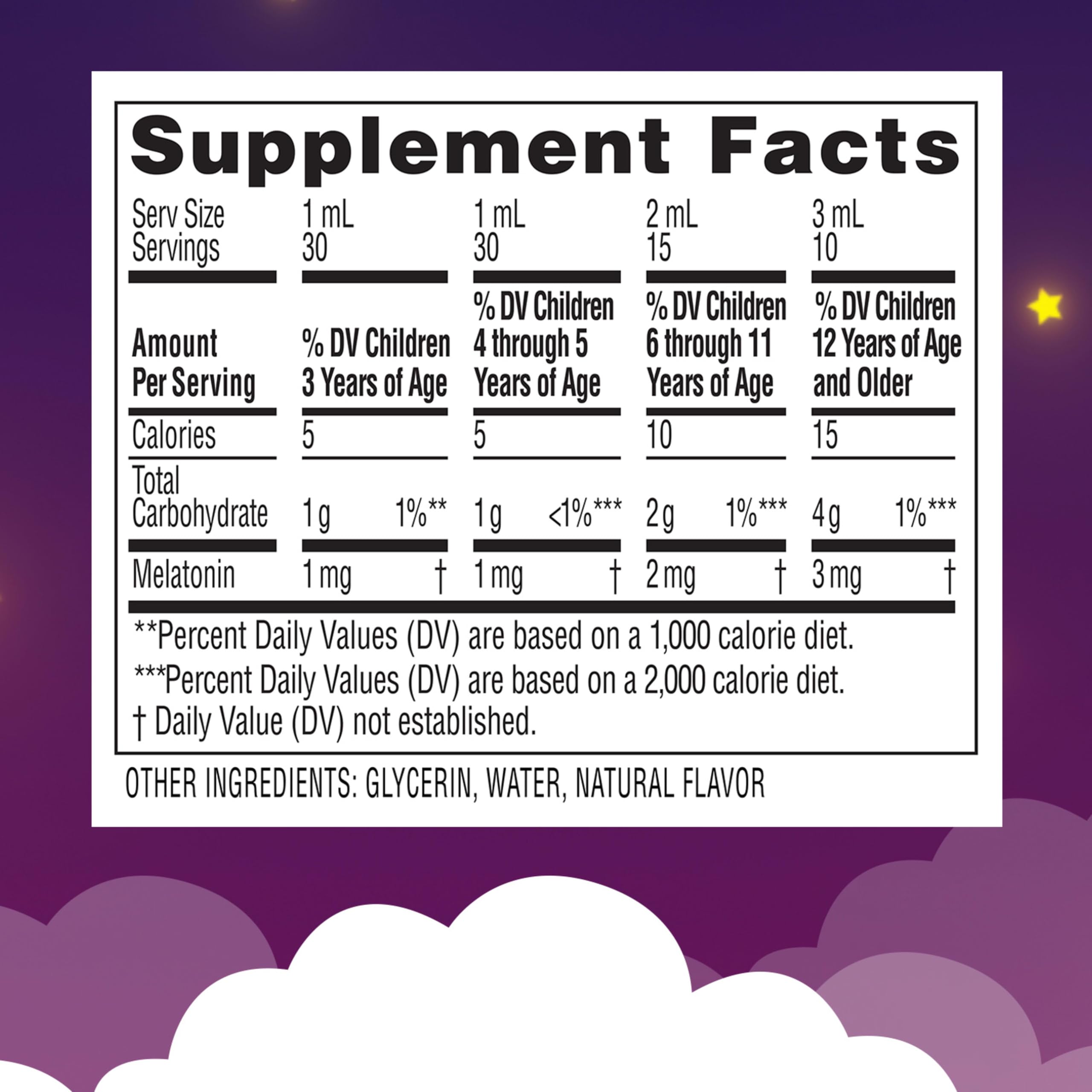 Zarbee's Kids Melatonin Sleep Supplement Liquid packaging side view