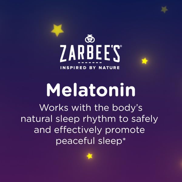 Zarbee's Liquid Melatonin Supplement for Kids 1mg Berry Flavour bottle side view