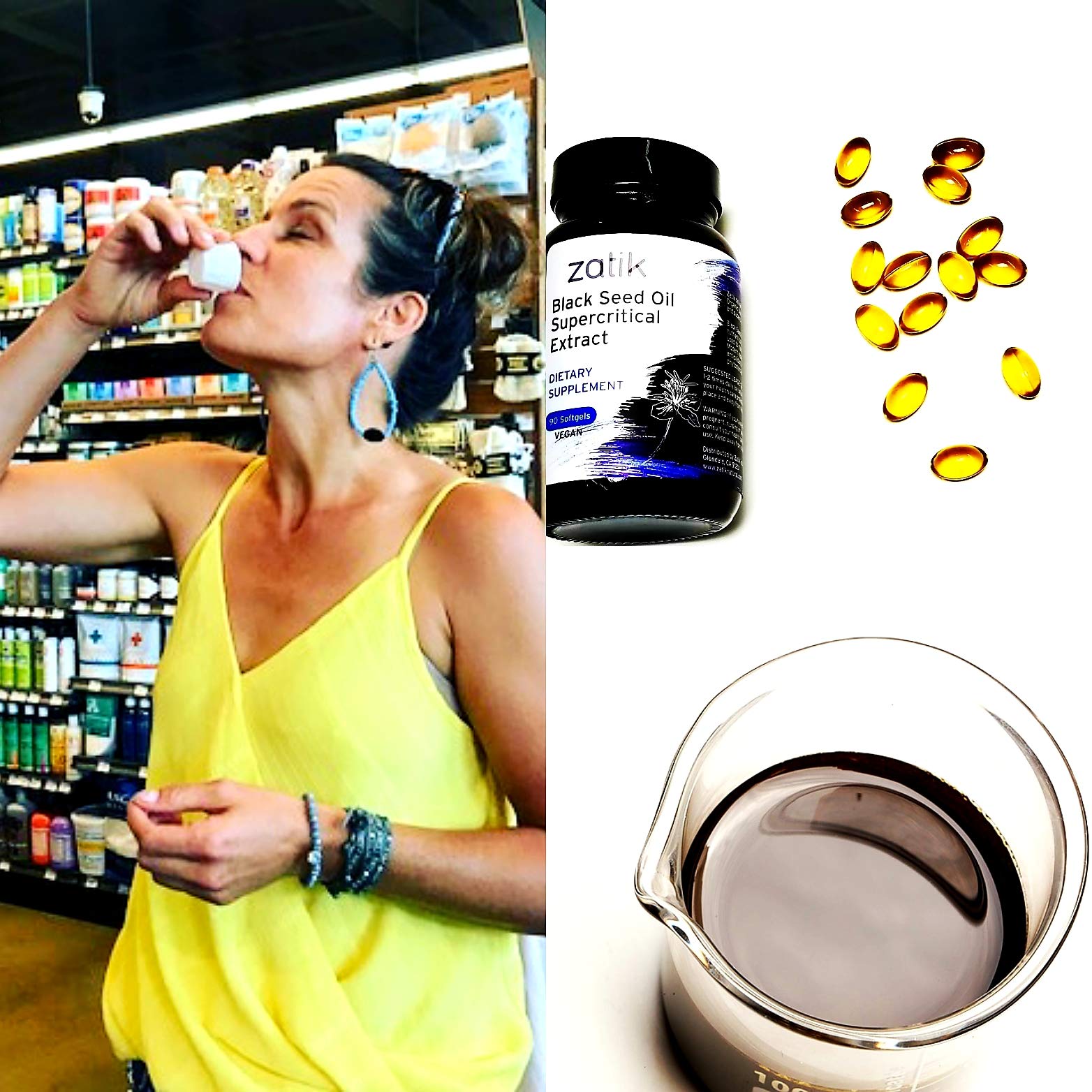 Zatik Black Seed Oil Vegan Softgels with fresh black cumin seeds