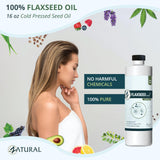 Zatural Flax Seed Oil 472g bottle close-up