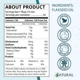 Zatural Flax Seed Oil 472g nutritional information